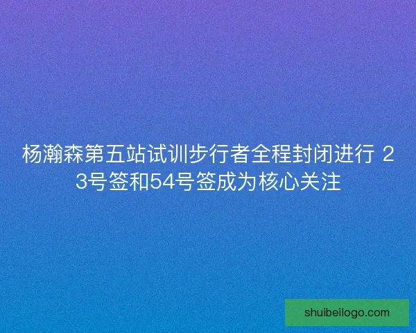 杨瀚森第五站试训步行者全程封闭进行 23号签和54号签成为核心关注 杨瀚森第五站试训步行者全程封闭进行 23号签和54号签成为核心关注