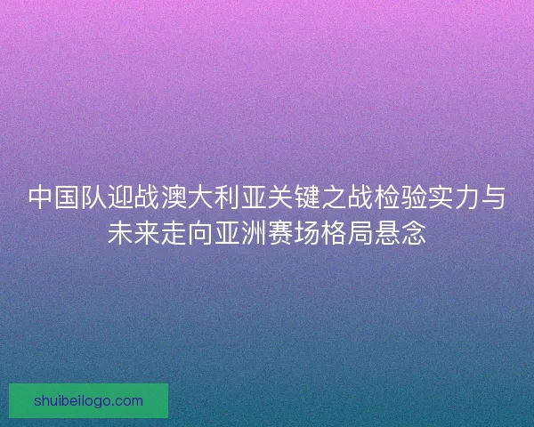 中国队迎战澳大利亚关键之战检验实力与未来走向亚洲赛场格局悬念