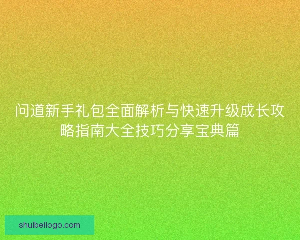 问道新手礼包全面解析与快速升级成长攻略指南大全技巧分享宝典篇